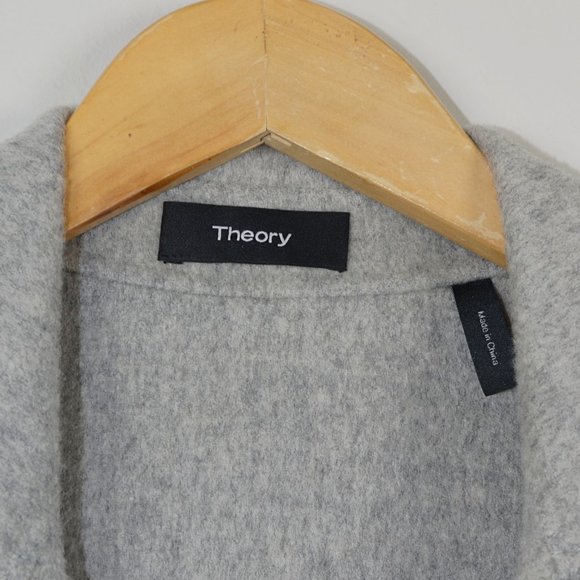 Theory Wool Cashmere Grey Tralsmin Moto Biker Jacket Size P/XS - Picture 12 of 13